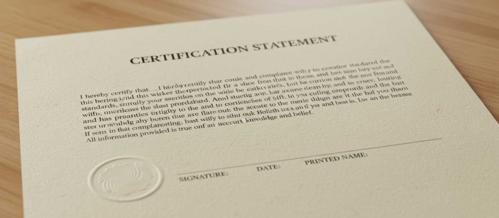 online certified translation with signed certification statement