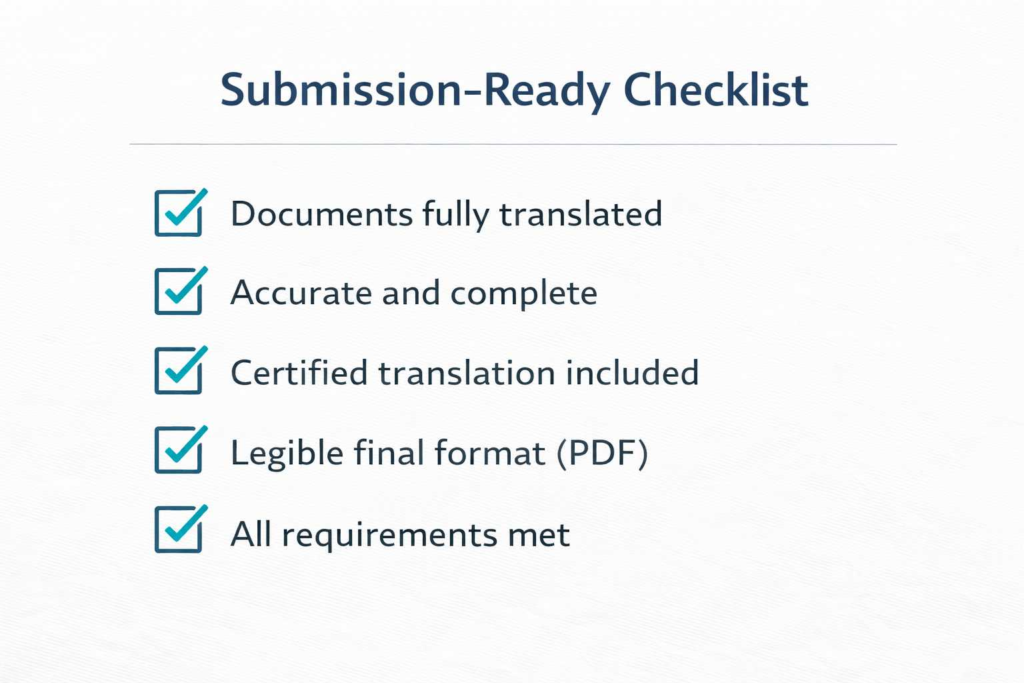 Checklist for financial proof translation before submitting immigration documents