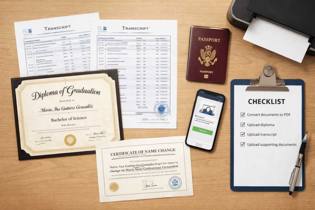 Checklist of documents needed for foreign diploma evaluation and translation
