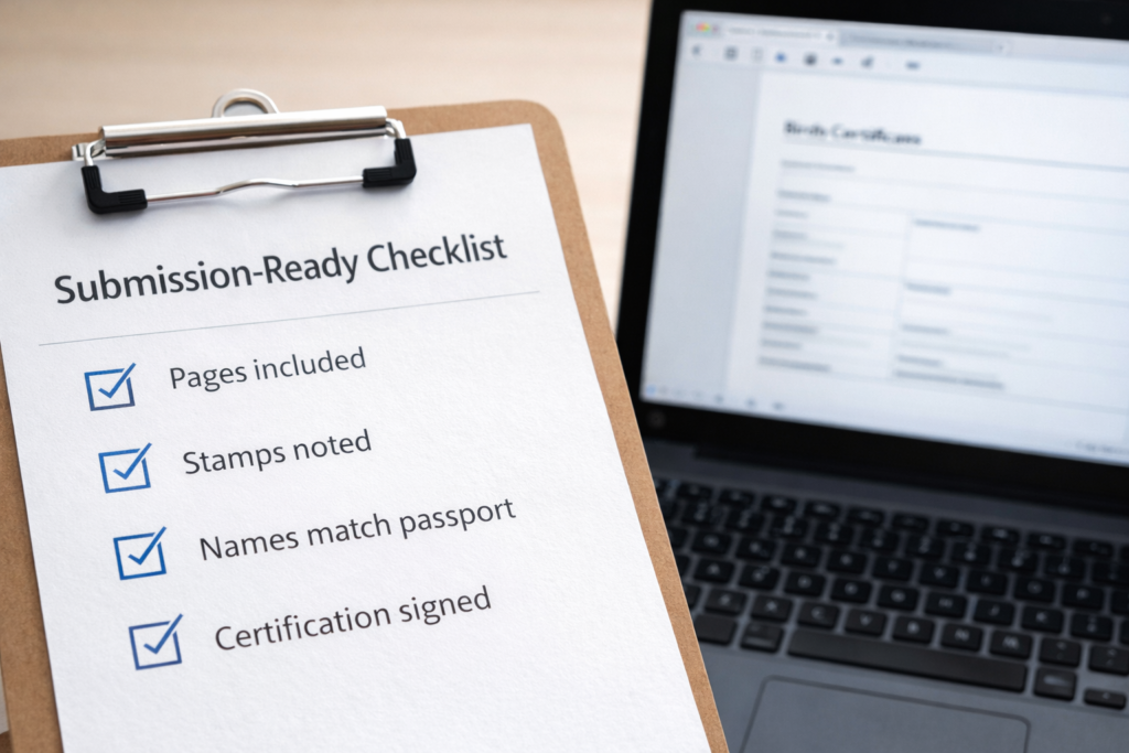 Checklist to avoid birth certificate translation rejection