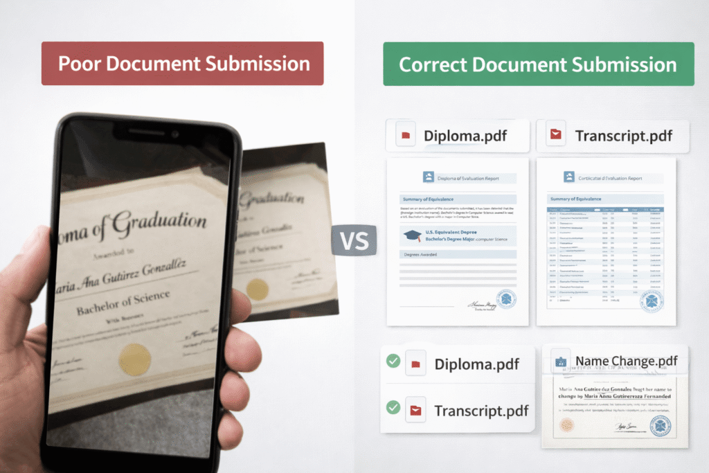 Common document submission mistakes that delay foreign degree evaluation