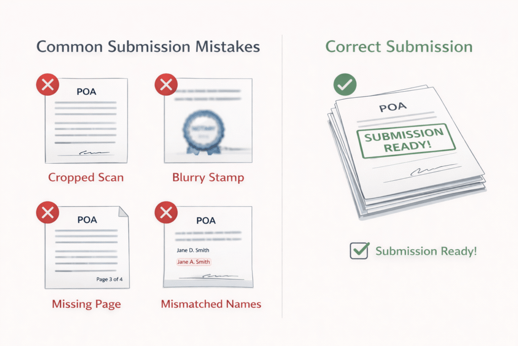 Common mistakes in power of attorney translation and submission