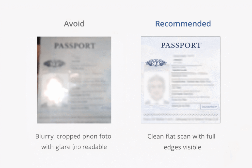 Comparison of poor vs. clear document scan for faster translation turnaround