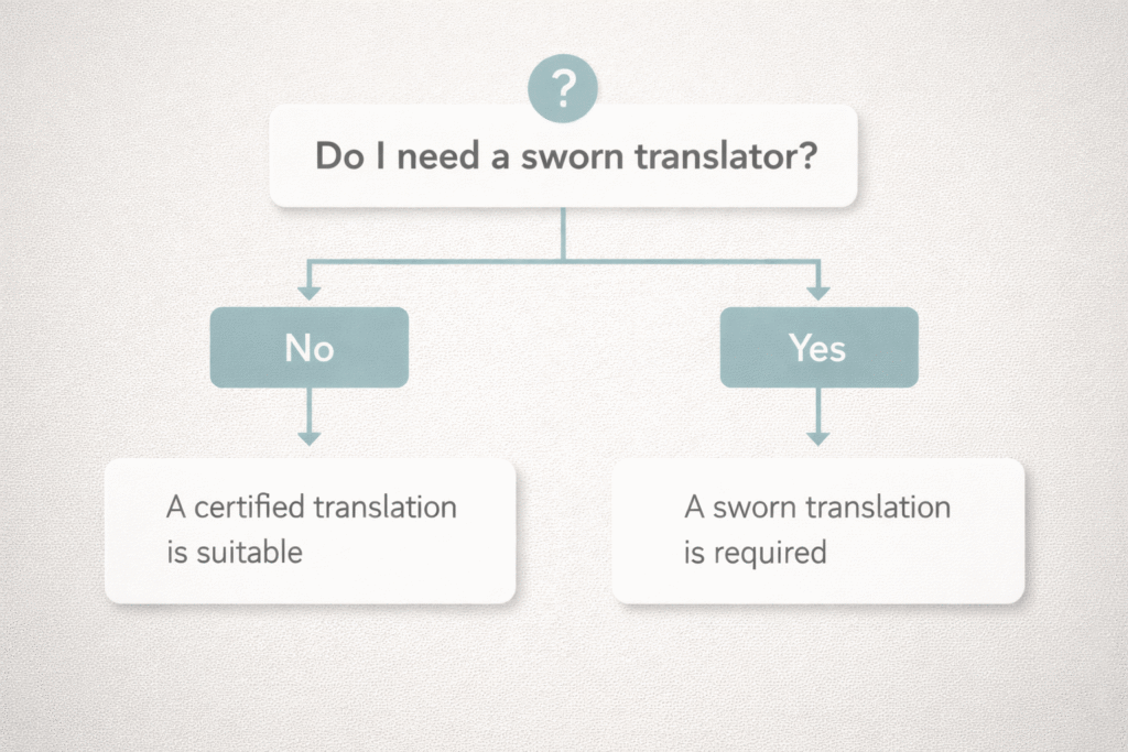 Decision guide for when you need a sworn translator