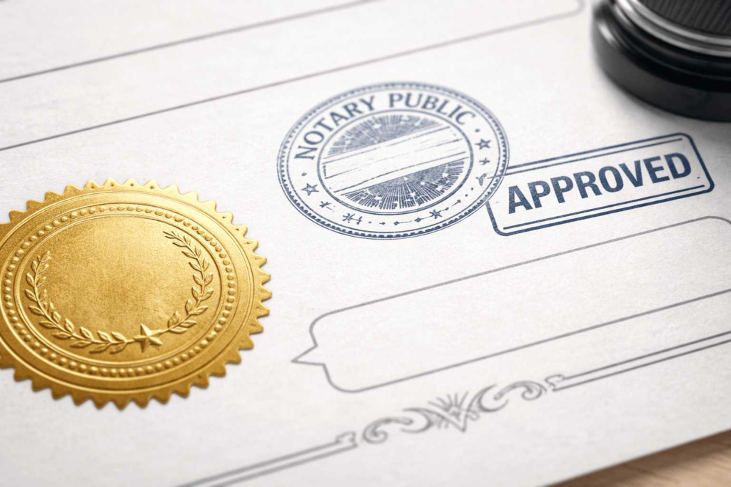 Example of stamps and seals that must be included in a certified translation