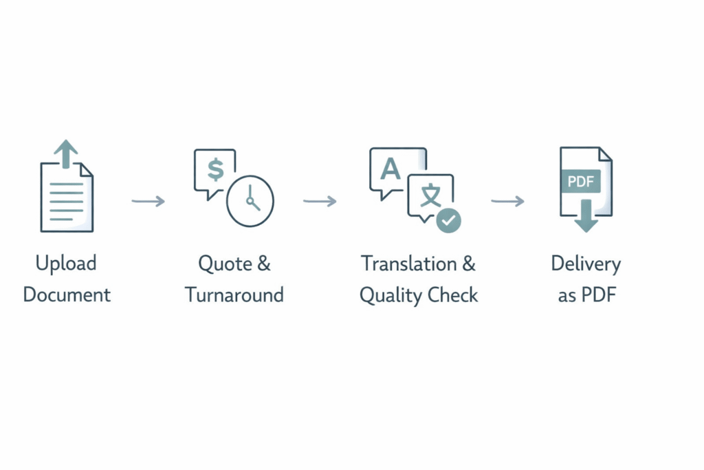 Four step process for getting a certified translation for immigration