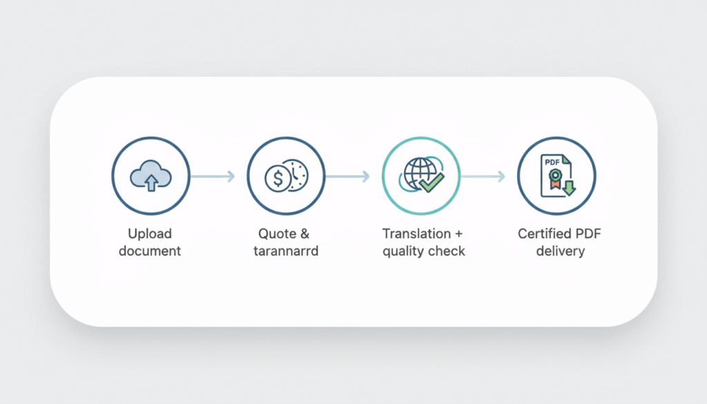 Four step process for ordering social security document translation with certification