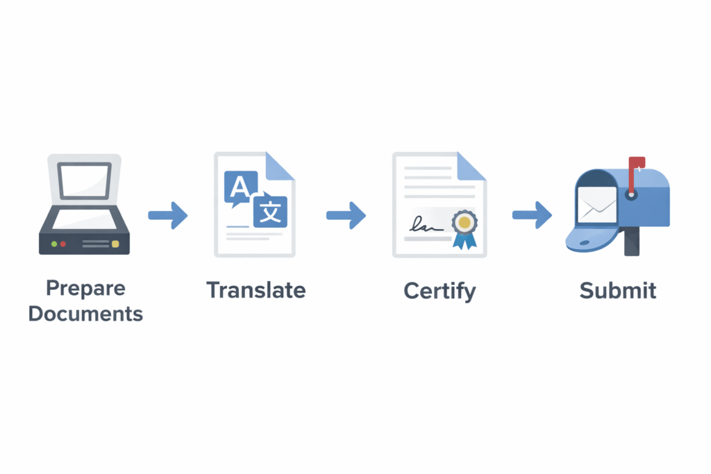 Four step process for translating adoption papers with certified translation