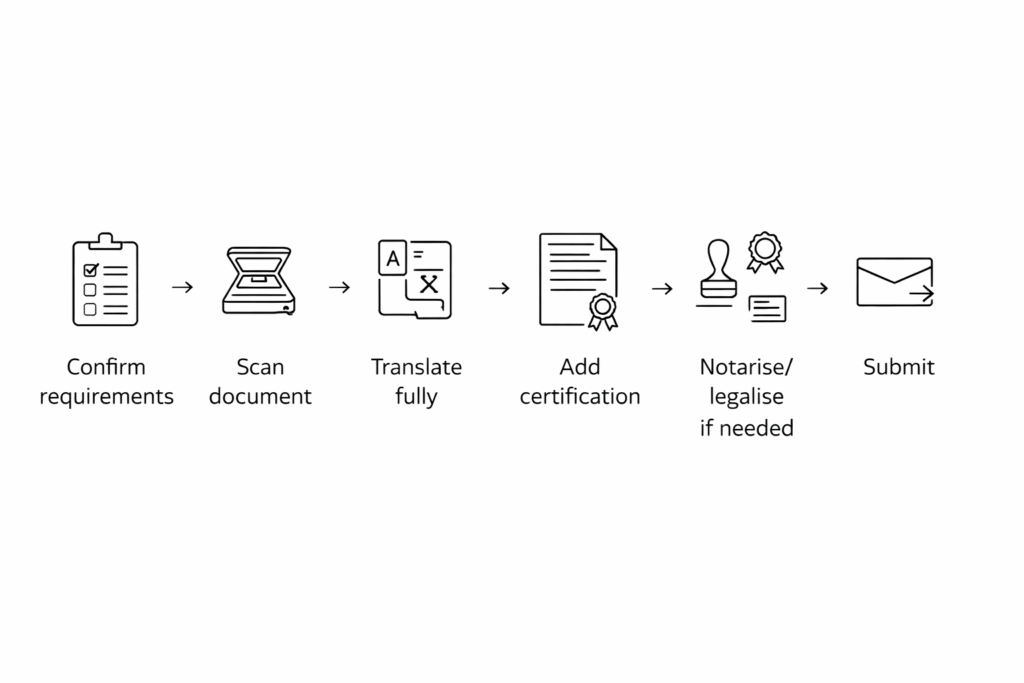 Step by step process to translate a death certificate for probate or immigration