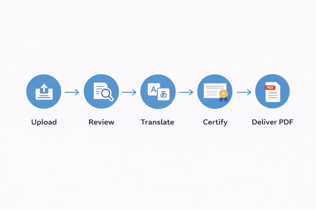 Steps for certified translation for work permit applications