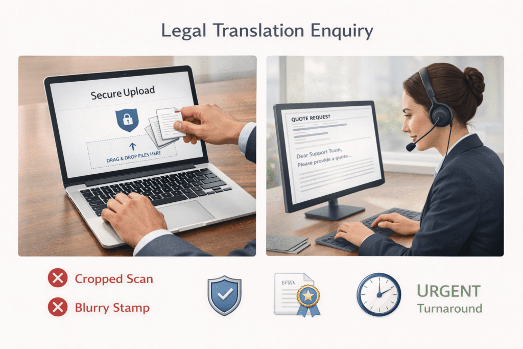 Upload power of attorney for a certified translation quote